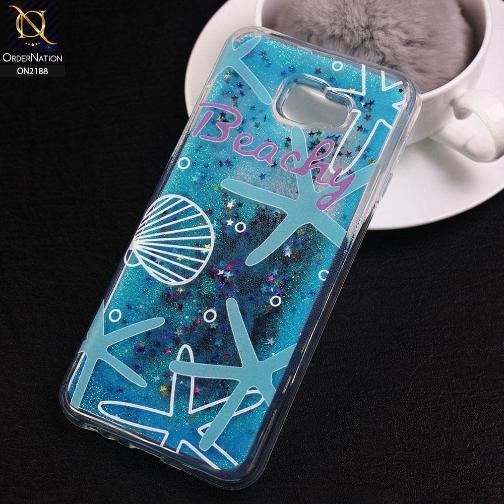 Samsung Galaxy J4 Plus Cover - Design 11 - Trendy Moving Liquid Glitter Shine Soft Borders Case