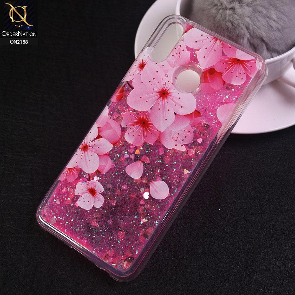 Huawei Y7 Prime 2019 / Y7 2019 / Y7 Pro 2019 Cover - Design 8 - Trendy Moving Liquid Glitter Shine Soft Borders Case