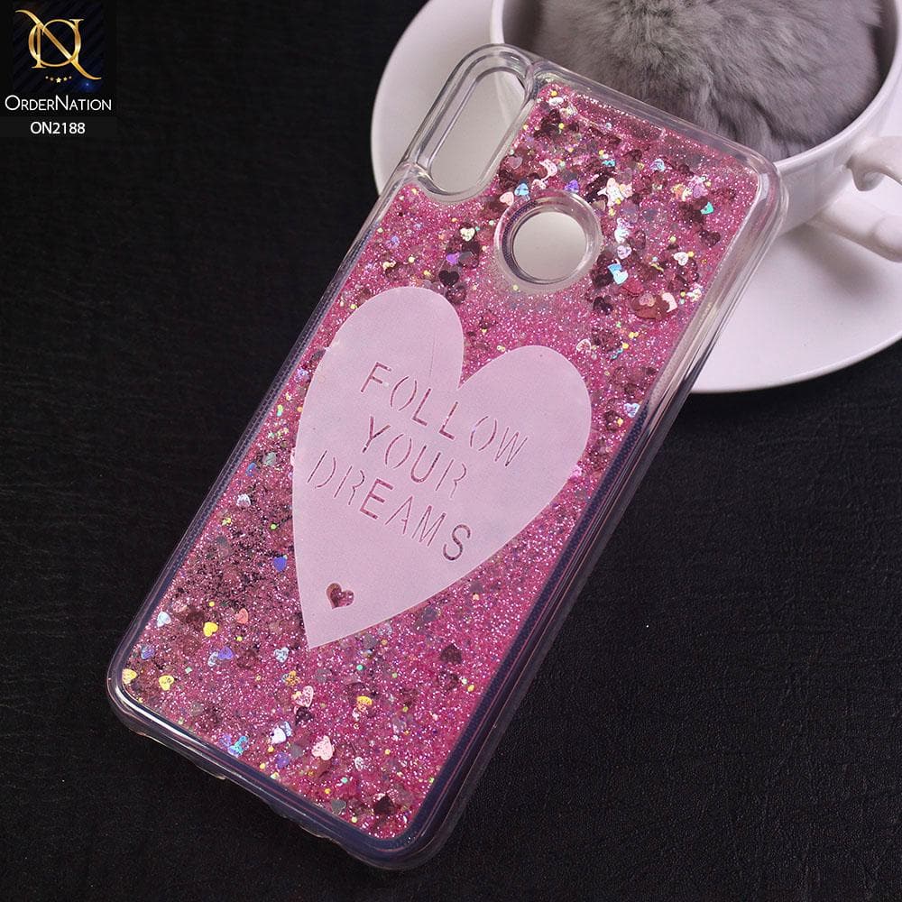 Huawei Y7 Prime 2019 / Y7 2019 / Y7 Pro 2019 Cover - Design 17 - Trendy Moving Liquid Glitter Shine Soft Borders Case
