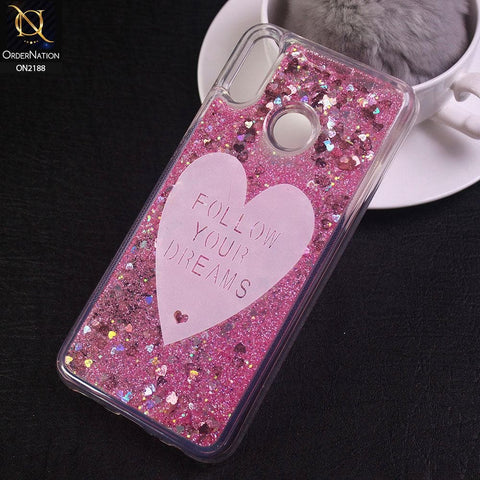 Huawei Y7 Prime 2019 / Y7 2019 / Y7 Pro 2019 Cover - Design 17 - Trendy Moving Liquid Glitter Shine Soft Borders Case