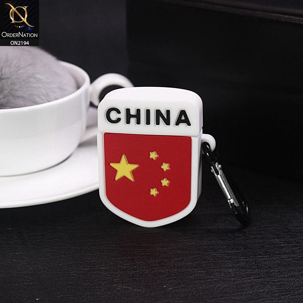 Airpods 1 / 2 Cover - Soft Chinese Flag Logo Case