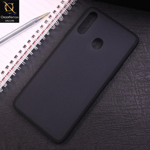 Samsung Galaxy A20s Cover - Black - Luxury Semi Tranparent Color Frame Matte Hard Thin PC Protective Case