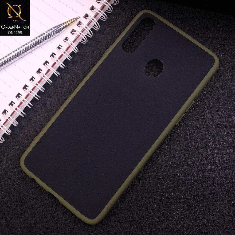 Samsung Galaxy A20s Cover - Light Green - Luxury Semi Tranparent Color Frame Matte Hard Thin PC Protective Case