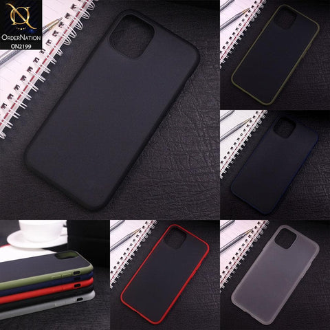 Oppo A5 2020 Cover - Black - Luxury Semi Tranparent Color Frame Matte Hard Thin PC Protective Case