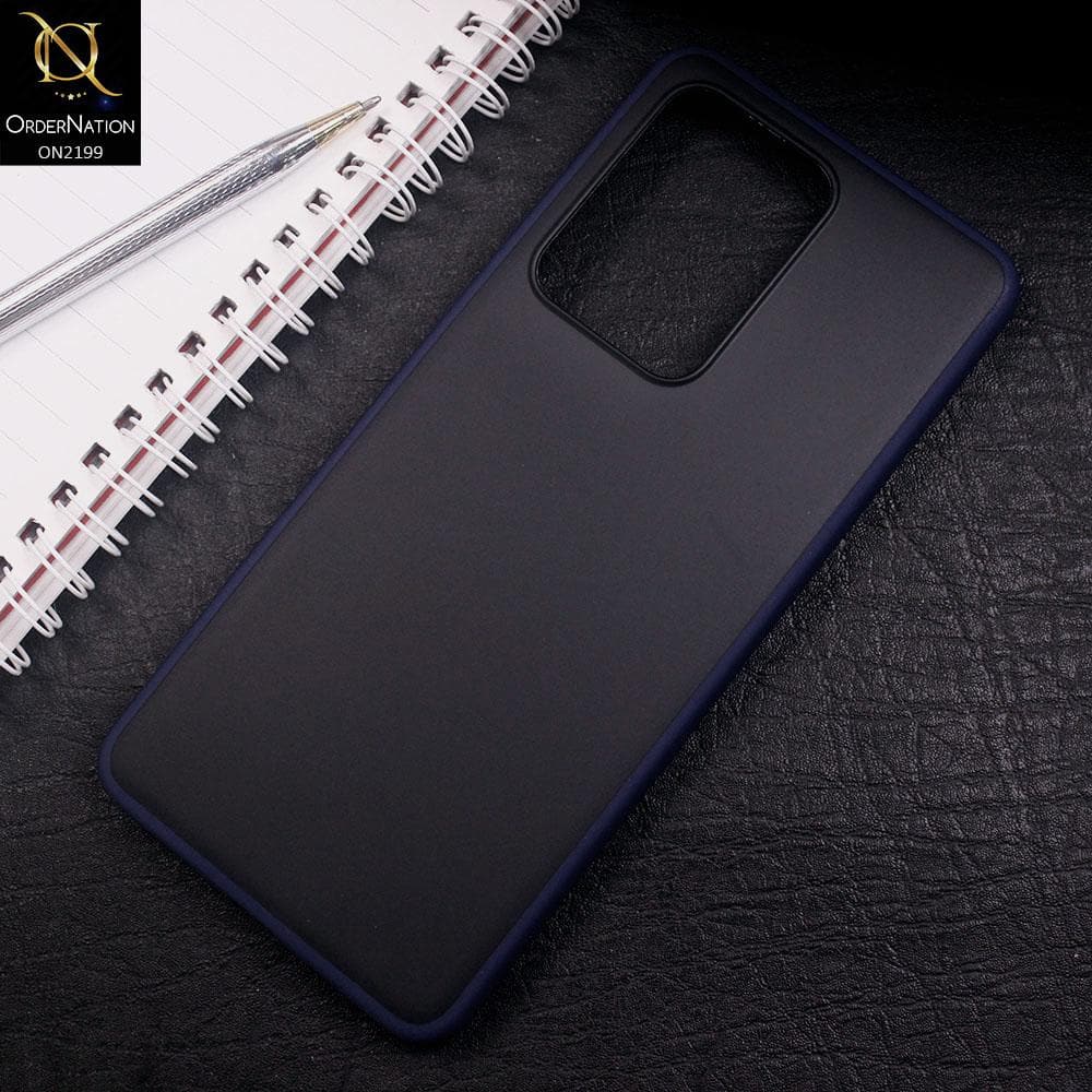 Samsung Galaxy S20 Ultra Cover - Blue - Luxury Semi Tranparent Color Frame Matte Hard Thin PC Protective Case