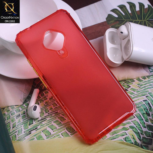 Vivo Y51 2020 Cover - Red - Candy Assorted Color Soft Semi-Transparent Case