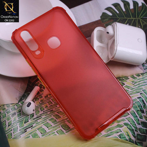 Vivo Y17 Cover - Red - Candy Assorted Color Soft Semi-Transparent Case