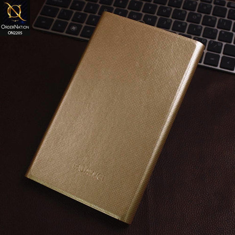 Huawei MediaPad T3 7.0 Cover - Golden - Dotted Leather Texture Smart Book Foldable Case