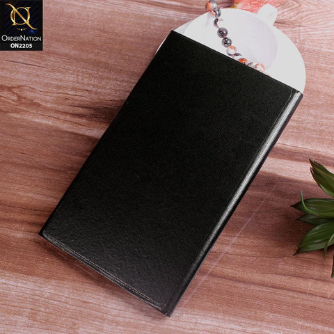 Samsung Galaxy Tab S6 Lite / P615 (2020) Cover - Black - Dotted Leather Texture Smart Book Foldable Case