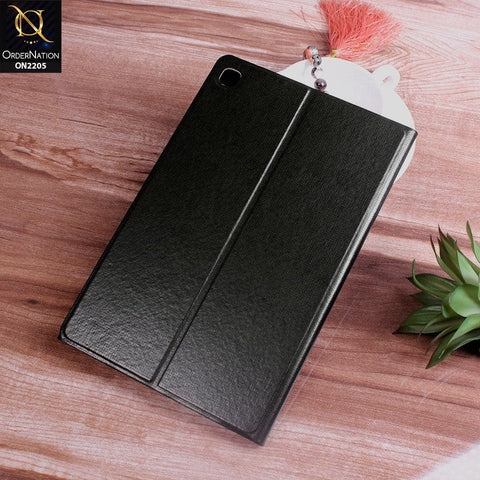 Samsung Galaxy Tab S6 Lite / P615 (2020) Cover - Black - Dotted Leather Texture Smart Book Foldable Case