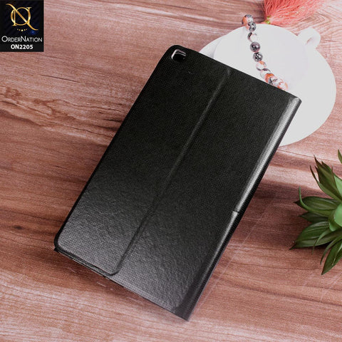Samsung Tab A 8.0 / T290 / T295 (2019) Cover - Black - Dotted Leather Texture Smart Book Foldable Case