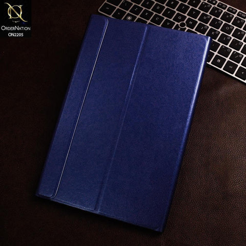 Samsung Galaxy Tab S5e / T720 / T725 Cover - Blue - Dotted Leather Texture Smart Book Foldable Case
