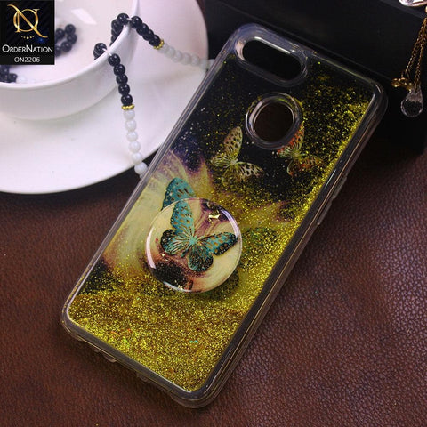 Realme 2 Pro - Design 1 - New Elegant Liquid Glitter Soft Borders Case With  Holder