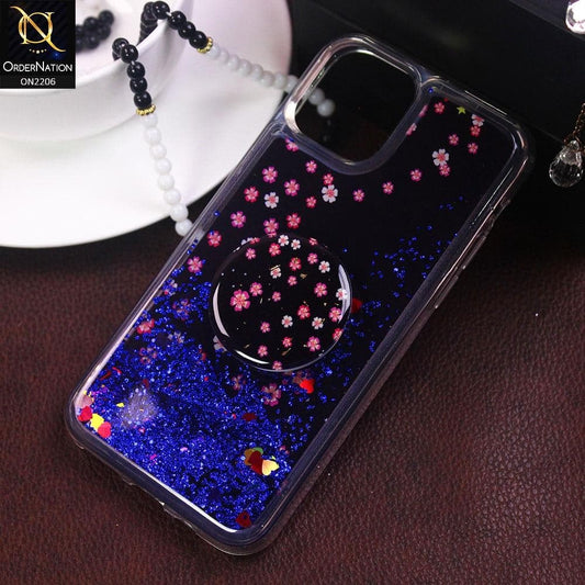 iPhone 11 Pro - Design 5 - New Elegant Liquid Glitter Soft Borders Case With  Holder