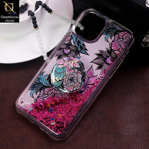 iPhone 11 Pro - Design 6 - New Elegant Liquid Glitter Soft Borders Case With  Holder