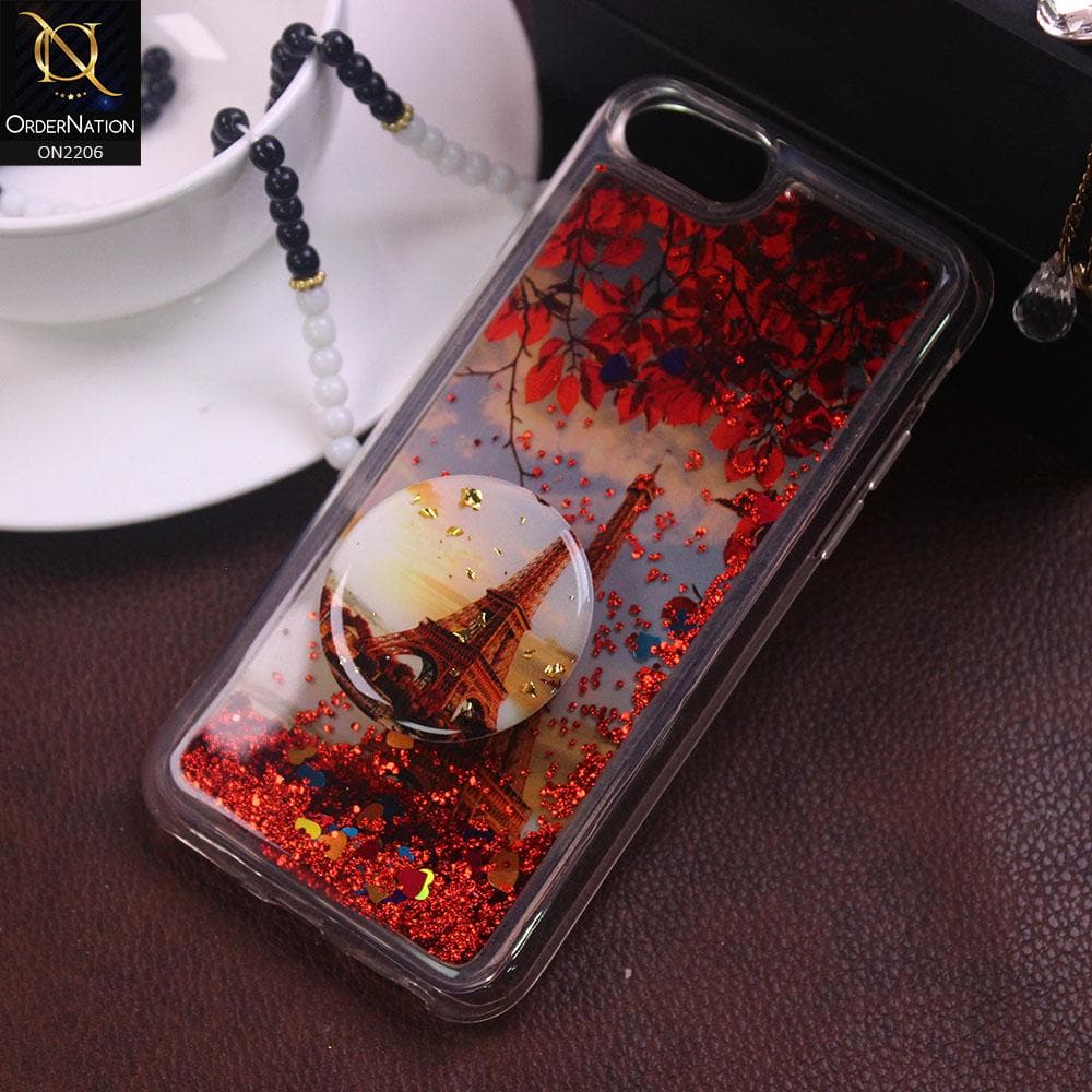 iPhone 6S / 6 - Design 10 - New Elegant Liquid Glitter Soft Borders Case With  Holder