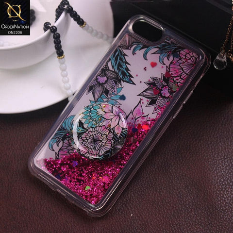 iPhone 8 / 7 - Design 6 - New Elegant Liquid Glitter Soft Borders Case With  Holder