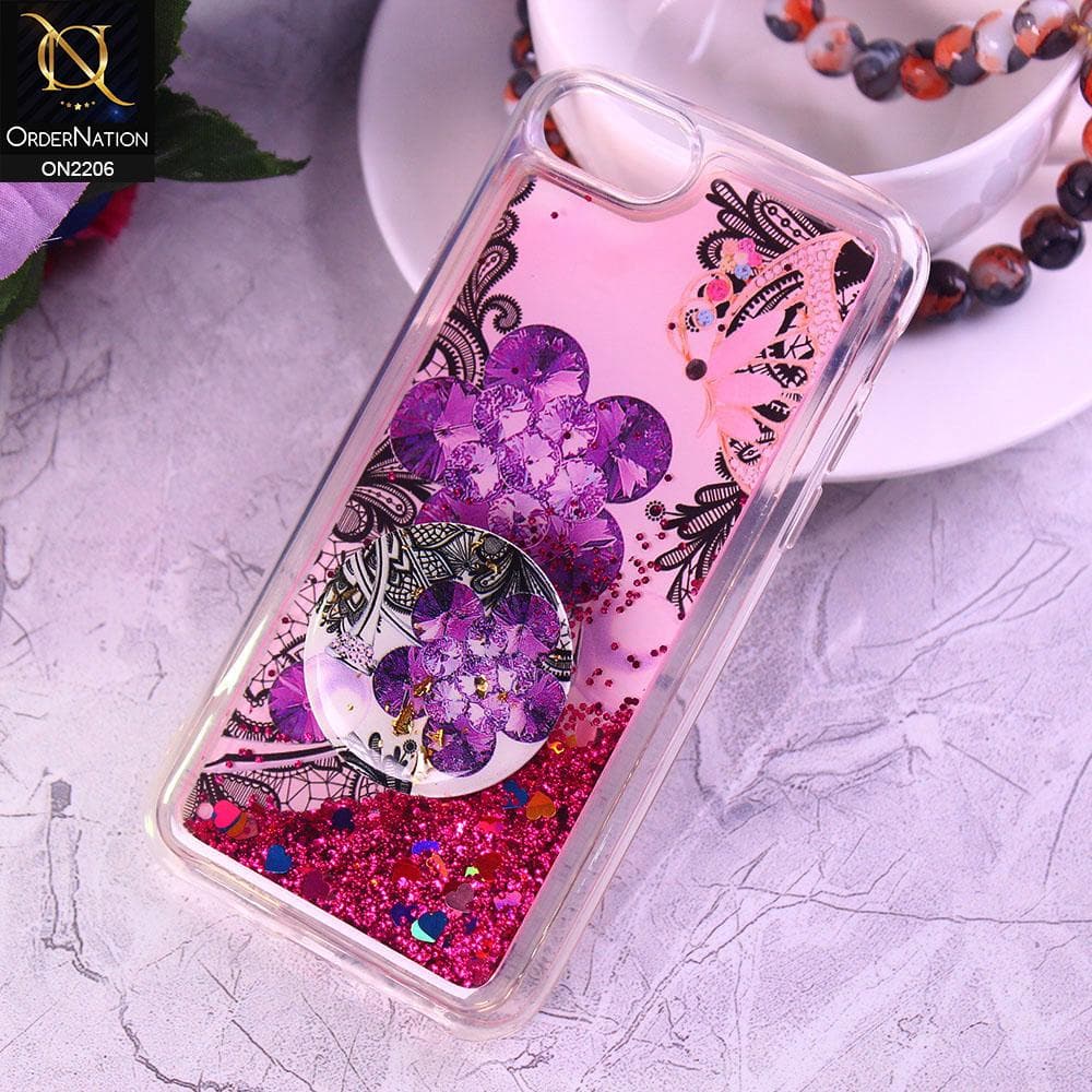 iPhone 8 / 7 Cover - Design3 - New Elegant Liquid Glitter Soft Borders Case With  Holder