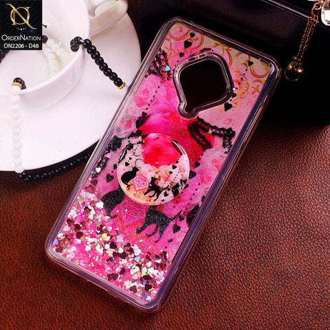 Vivo S1 Pro Cover - Design 48 - New Elegant Liquid Glitter Soft Borders Case With  Holder