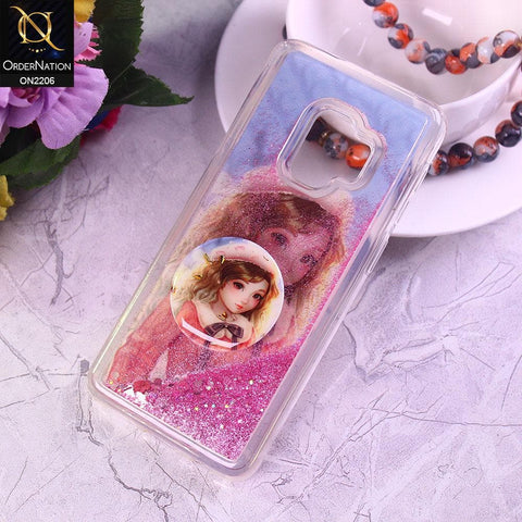 Samsung Galaxy S9 Cover - Design40 - New Elegant Liquid Glitter Soft Borders Case With  Holder