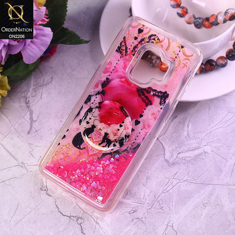 Samsung Galaxy S9 Cover - Design48 - New Elegant Liquid Glitter Soft Borders Case With  Holder