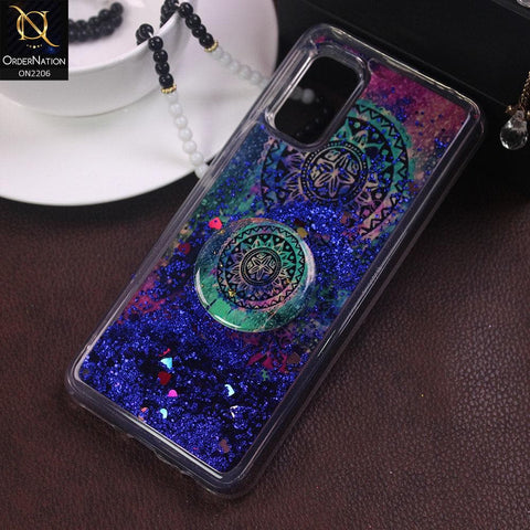 Vivo V17 - Design 2 - New Elegant Liquid Glitter Soft Borders Case With  Holder