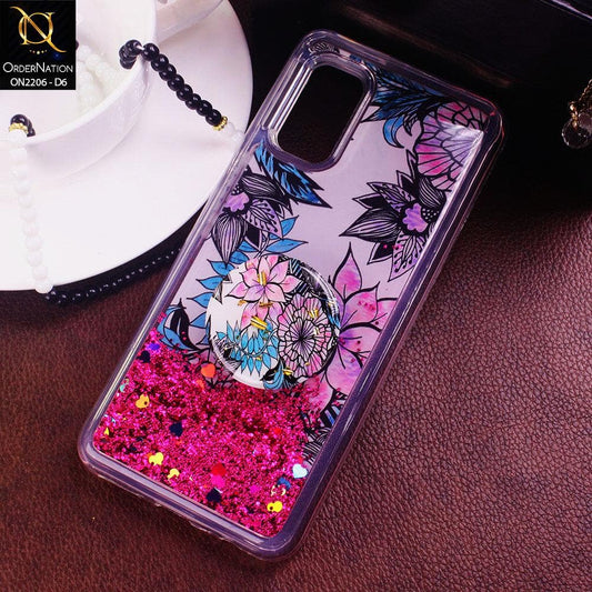 Vivo V19 Neo Cover - Design 6 - New Elegant Liquid Glitter Soft Borders Case With  Holder