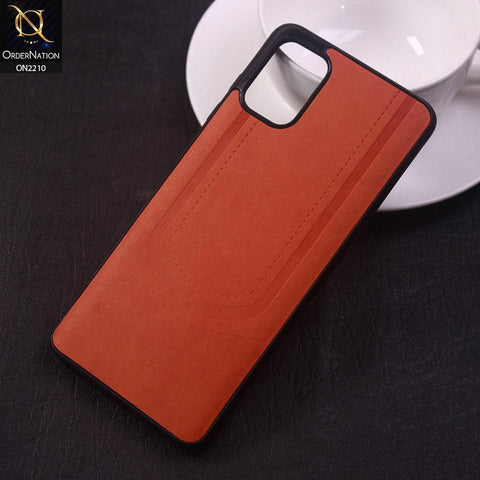 Samsung Galaxy A51 Cover - Orange - New Soft Tpu Leather Texture Case
