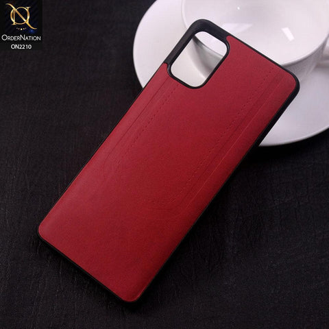 Samsung Galaxy A51 Cover - Red - New Soft Tpu Leather Texture Case
