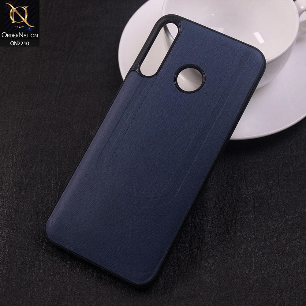 Infinix Hot 8 Lite Cover - Blue - New Soft Tpu Leather Texture Case