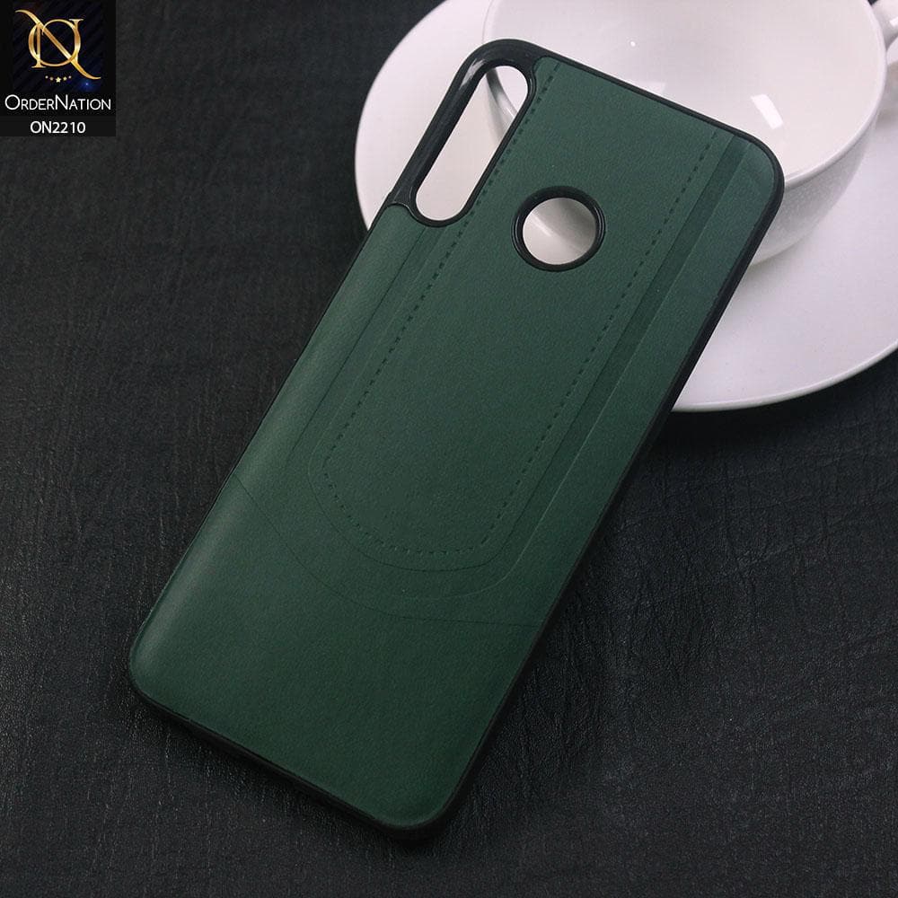 Infinix Hot 8 Cover - Green - New Soft Tpu Leather Texture Case