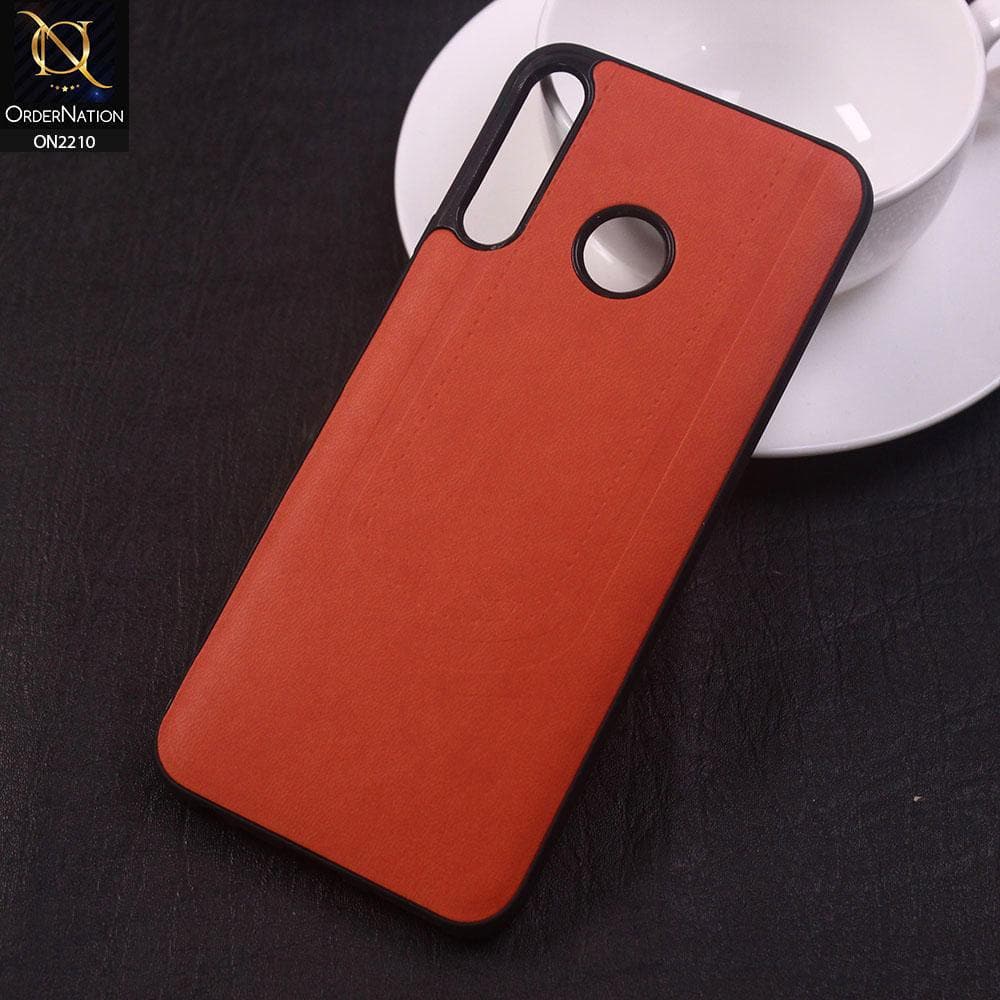 Infinix Hot 8 Cover - Orange - New Soft Tpu Leather Texture Case