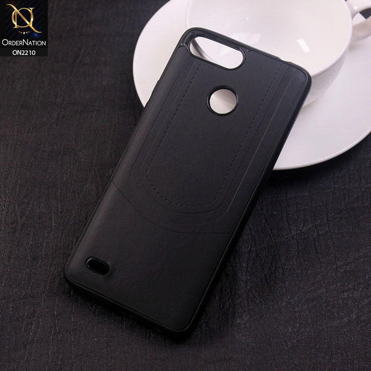 Tecno Pop 2 F Cover - Black - New Soft Tpu Leather Texture Case