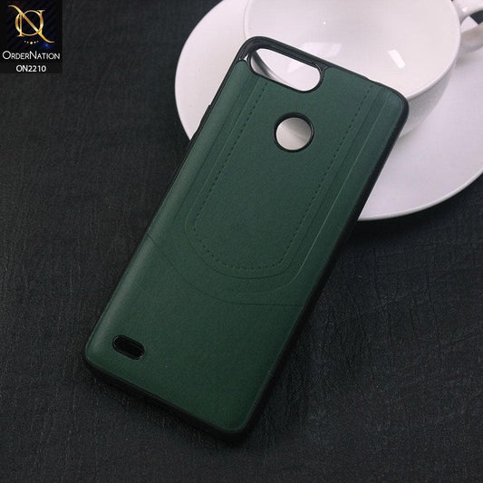 Tecno Pop 2 F Cover - Green - New Soft Tpu Leather Texture Case