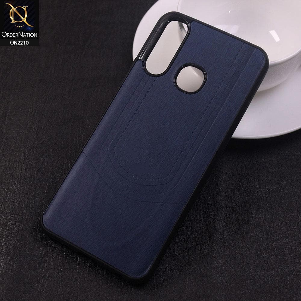 Vivo Y19 Cover - Blue - New Soft Tpu Leather Texture Case