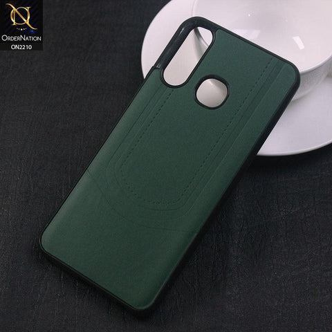Vivo Y19 Cover - Green - New Soft Tpu Leather Texture Case