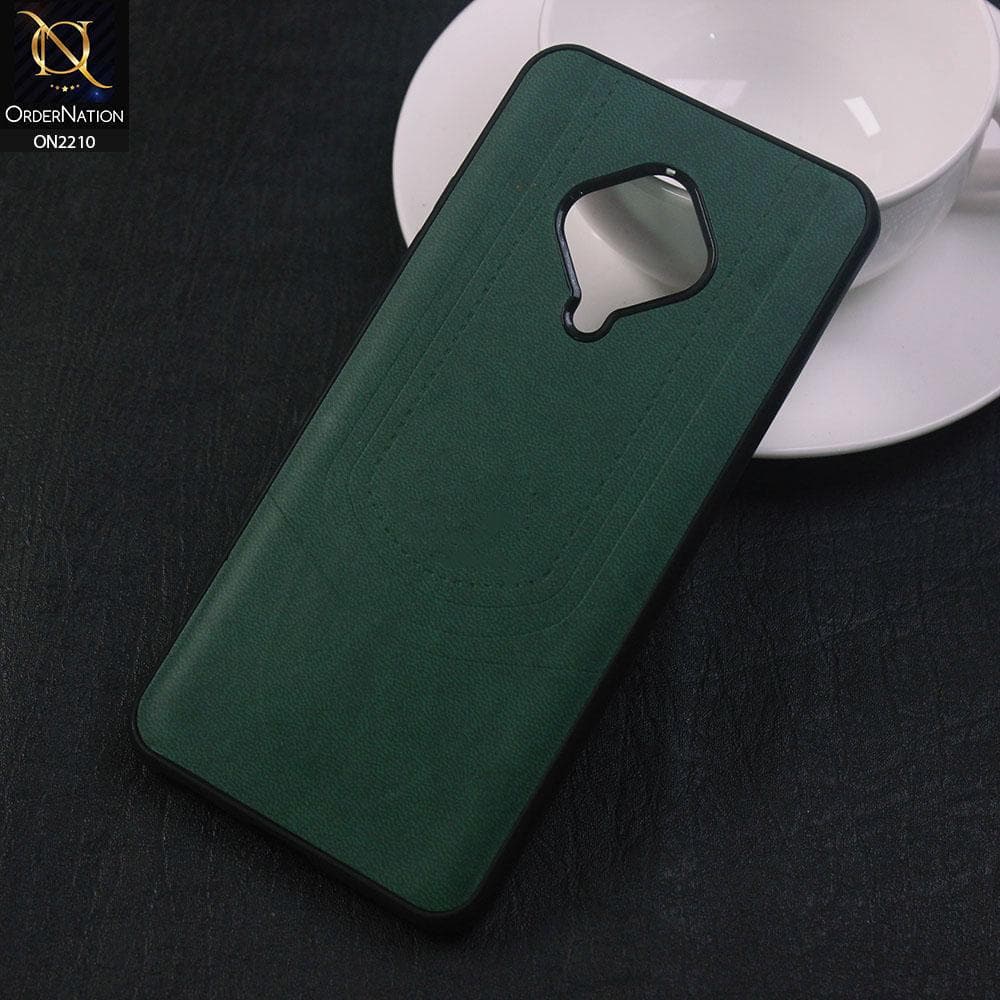 Vivo Y51 (2020 September) Cover - Green - New Soft Tpu Leather Texture Case