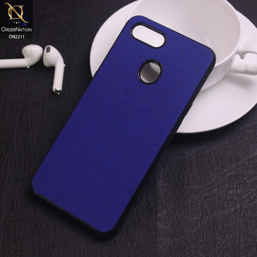 Realme 2 Pro Cover - Blue - Febric Leather Texture Soft Tpu Case