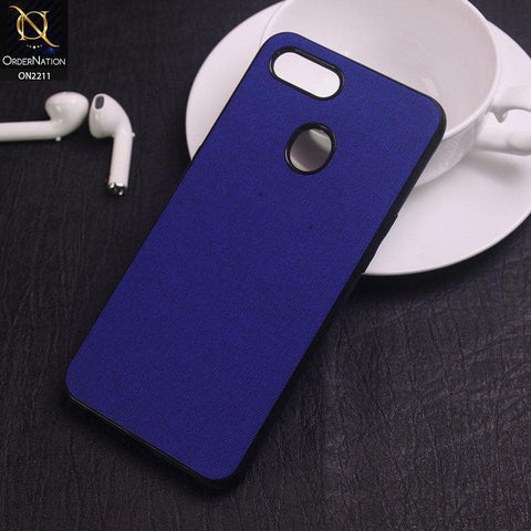 Realme 2 Pro Cover - Blue - Febric Leather Texture Soft Tpu Case