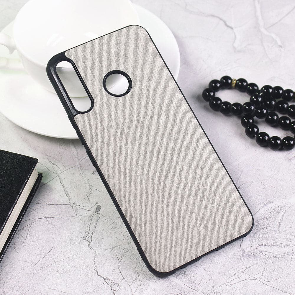 Infinix Hot 8 Cover - Gray - Febric Leather Texture Soft Tpu Case