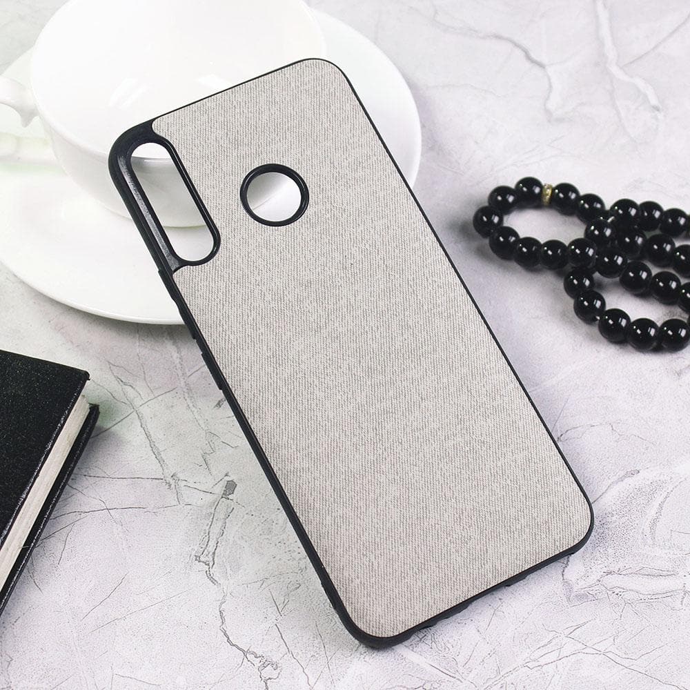 Tecno Camon 12 Cover - Gray - Febric Leather Texture Soft Tpu Case