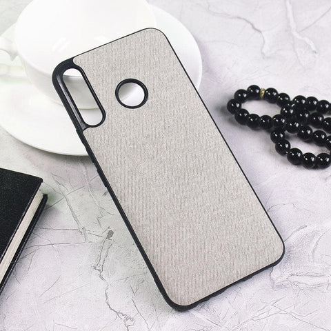 Infinix Hot 8 Lite Cover - Gray - Febric Leather Texture Soft Tpu Case