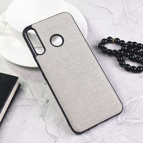 Infinix Hot 8 Cover - Gray - Febric Leather Texture Soft Tpu Case