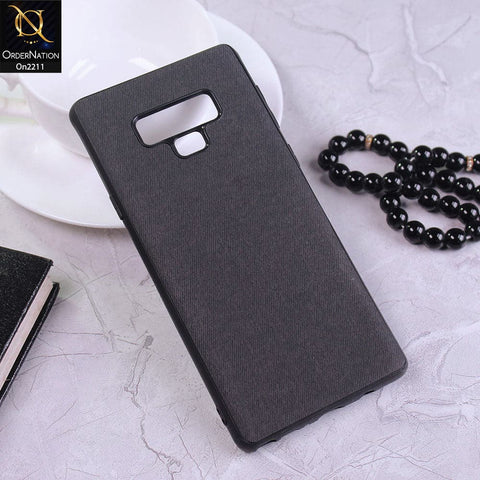 Samsung Galaxy Note 9 Cover - Black - Febric Leather Texture Soft Tpu Case