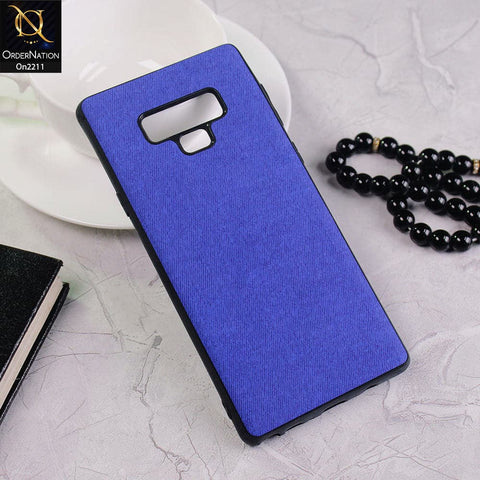 Samsung Galaxy Note 9 Cover - Blue - Febric Leather Texture Soft Tpu Case
