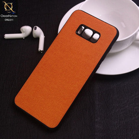 Samsung Galaxy S8 Plus Cover - Orange - Febric Leather Texture Soft Tpu Case