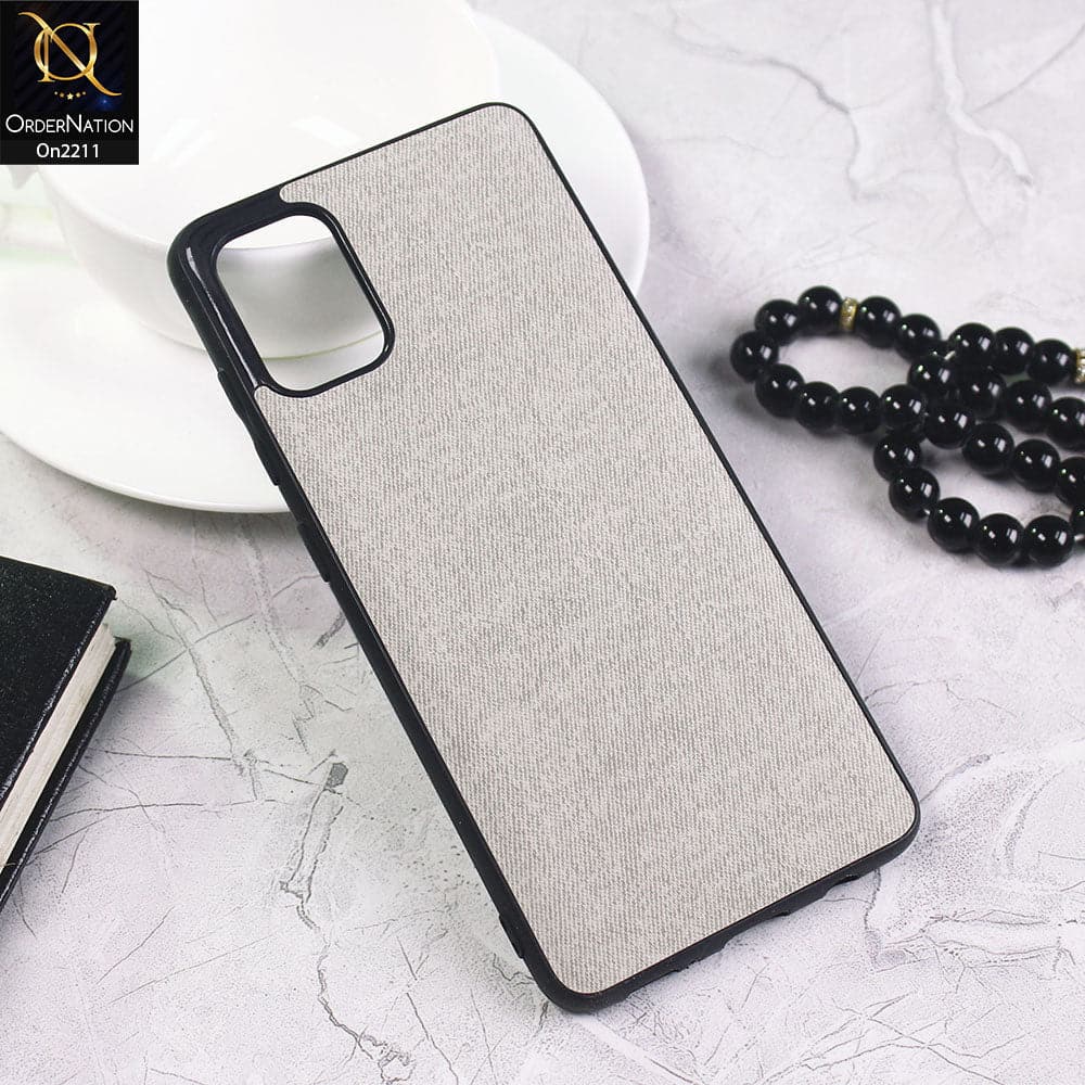 Samsung Galaxy A51 Cover - Gray - Febric Leather Texture Soft Tpu Case