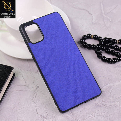 Samsung Galaxy A71 Cover - Blue - Febric Leather Texture Soft Tpu Case