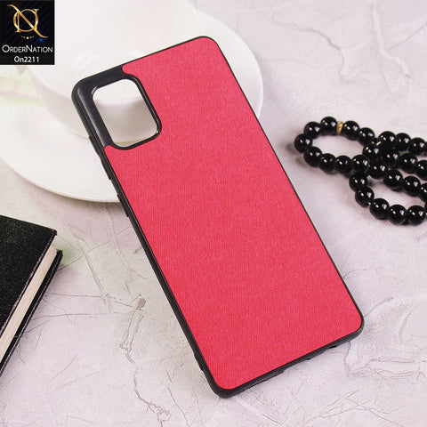 Samsung Galaxy A71 Cover - Red - Febric Leather Texture Soft Tpu Case
