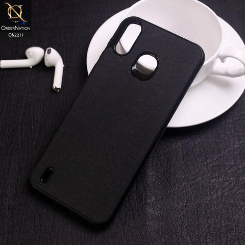 Infinix Smart 4 Cover - Black - Febric Leather Texture Soft Tpu Case